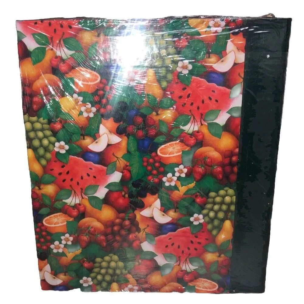 Photo Album Pioneer Vintage 1998 100 Fast-Stick Pages Magnetic Fruit Print NEW